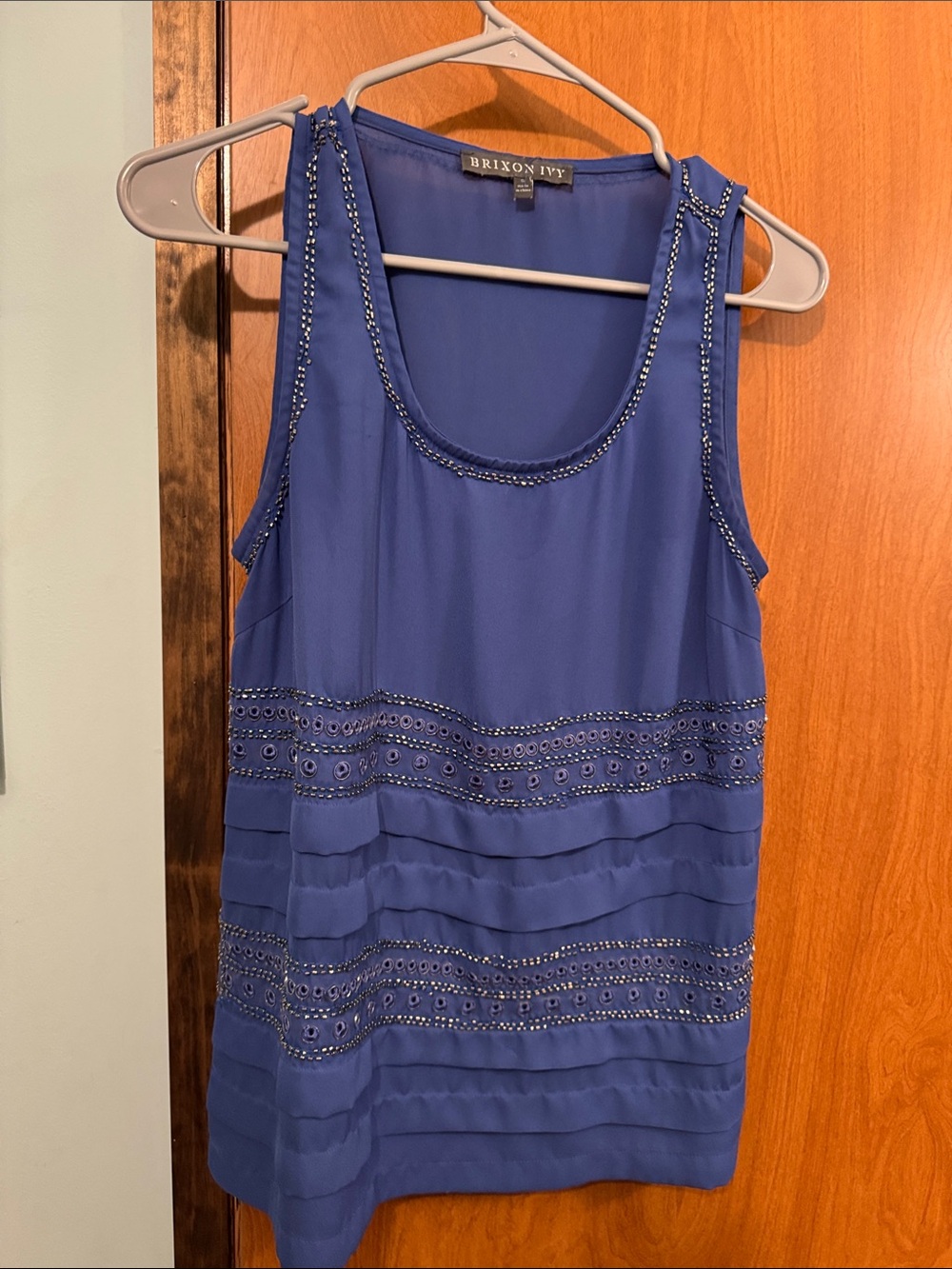 Brixon Ivy Beaded Cobalt Blue Sleeveless Tank
